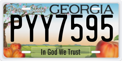 GA license plate PYY7595