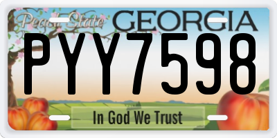 GA license plate PYY7598