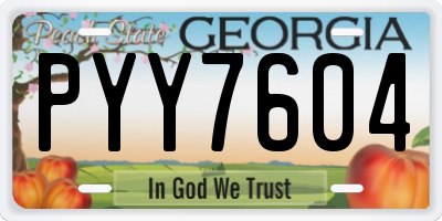 GA license plate PYY7604