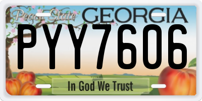 GA license plate PYY7606