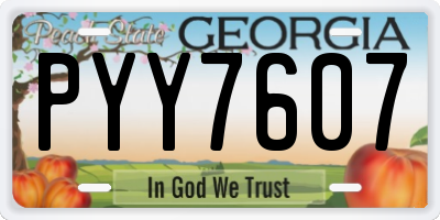 GA license plate PYY7607