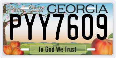 GA license plate PYY7609