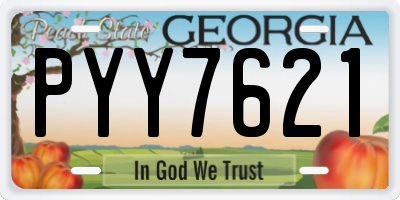 GA license plate PYY7621