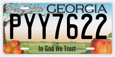 GA license plate PYY7622