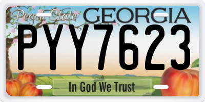 GA license plate PYY7623