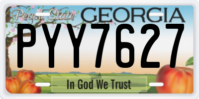 GA license plate PYY7627