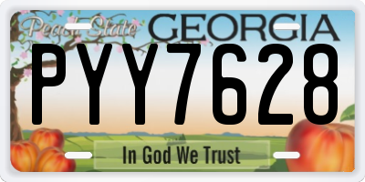 GA license plate PYY7628