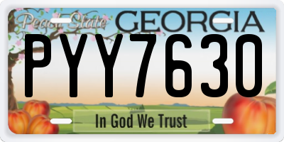 GA license plate PYY7630