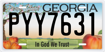 GA license plate PYY7631