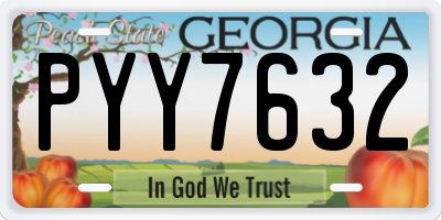 GA license plate PYY7632