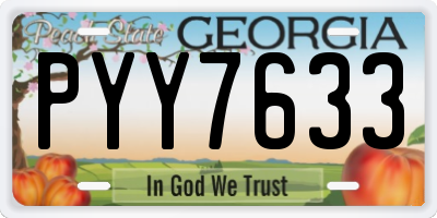 GA license plate PYY7633
