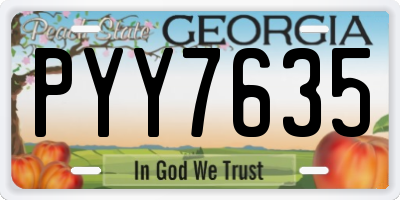 GA license plate PYY7635