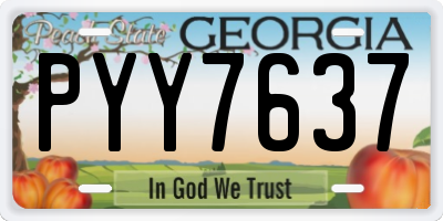GA license plate PYY7637