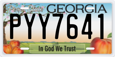 GA license plate PYY7641