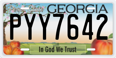 GA license plate PYY7642