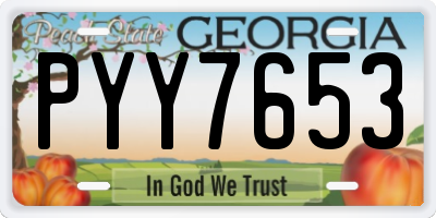 GA license plate PYY7653
