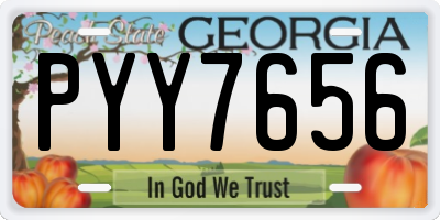 GA license plate PYY7656