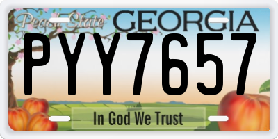 GA license plate PYY7657