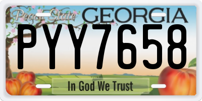 GA license plate PYY7658