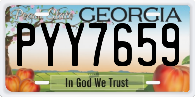 GA license plate PYY7659