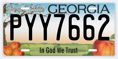GA license plate PYY7662