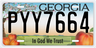 GA license plate PYY7664