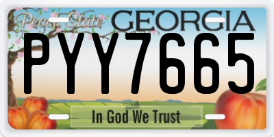GA license plate PYY7665