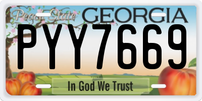 GA license plate PYY7669