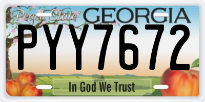 GA license plate PYY7672