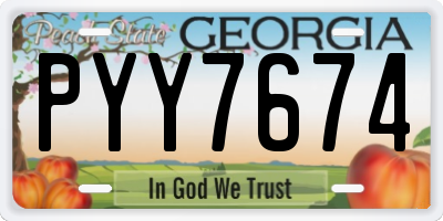 GA license plate PYY7674