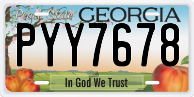 GA license plate PYY7678