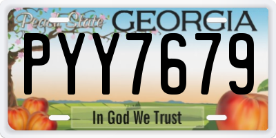 GA license plate PYY7679