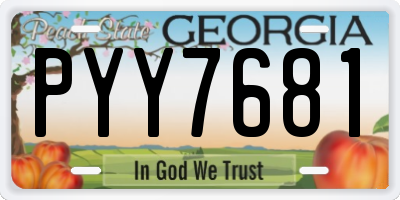 GA license plate PYY7681
