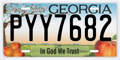 GA license plate PYY7682
