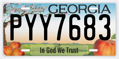 GA license plate PYY7683