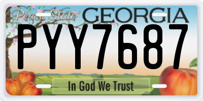 GA license plate PYY7687