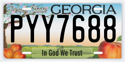 GA license plate PYY7688