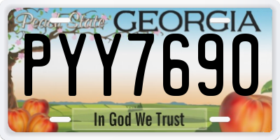 GA license plate PYY7690
