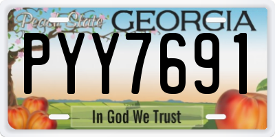 GA license plate PYY7691