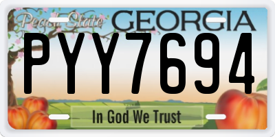 GA license plate PYY7694