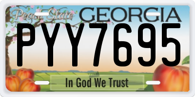 GA license plate PYY7695