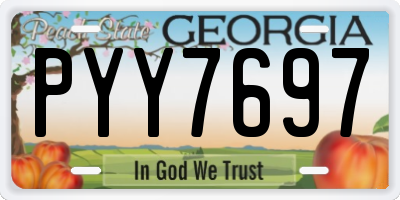 GA license plate PYY7697