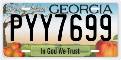 GA license plate PYY7699