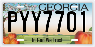 GA license plate PYY7701