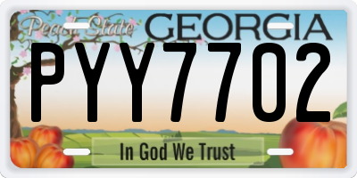 GA license plate PYY7702