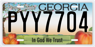 GA license plate PYY7704