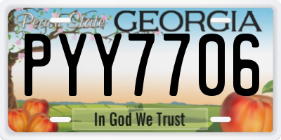 GA license plate PYY7706