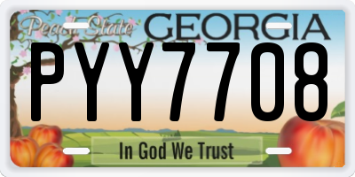 GA license plate PYY7708