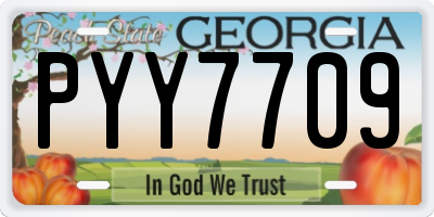 GA license plate PYY7709
