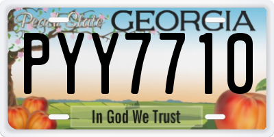 GA license plate PYY7710